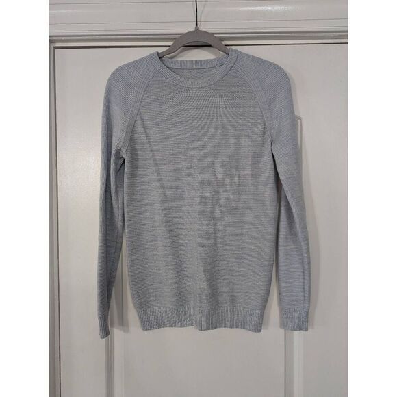 Lululemon Crewneck Lightweight Sweater women's 0/2 gray blue‎ pullover knit - Picture 1 of 4